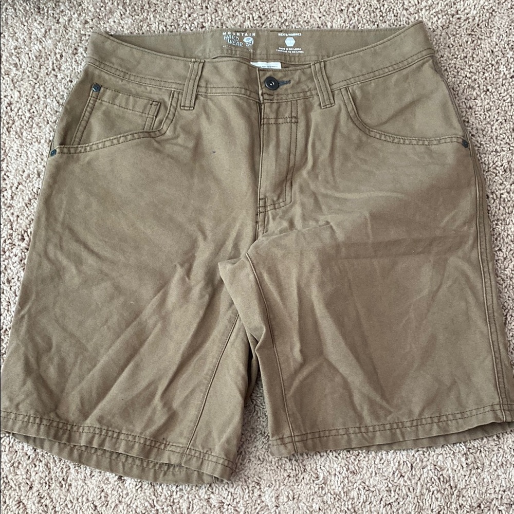 Mountain Hardwear Tan Flat Front Shorts
